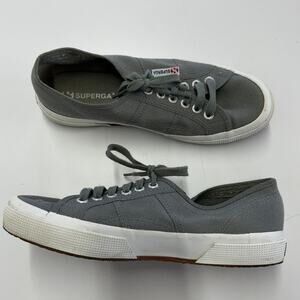 Superga Sneakers Womens 6.5US Womens 2750 Classic Cotu Grey Canvas Low Top Shoes